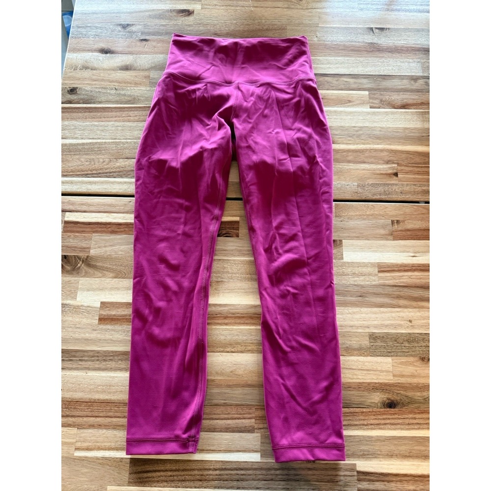 Lululemon Wunder Train High Rise 23" Women Leggings 4 Berry Pink